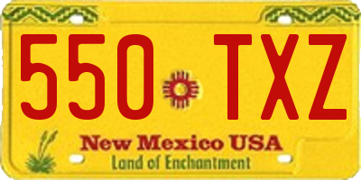 NM license plate 550TXZ