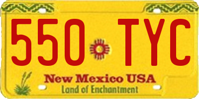 NM license plate 550TYC