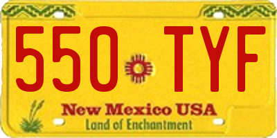 NM license plate 550TYF