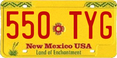 NM license plate 550TYG