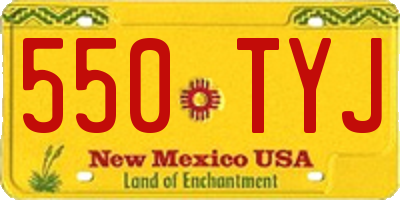 NM license plate 550TYJ