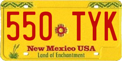 NM license plate 550TYK