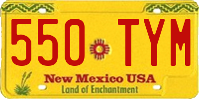 NM license plate 550TYM