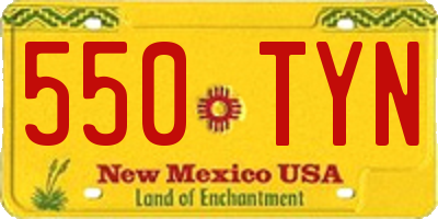NM license plate 550TYN