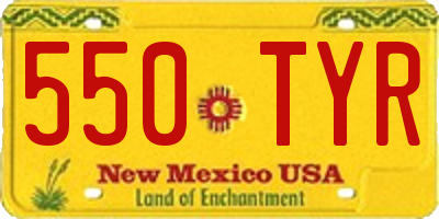 NM license plate 550TYR