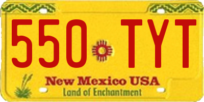 NM license plate 550TYT