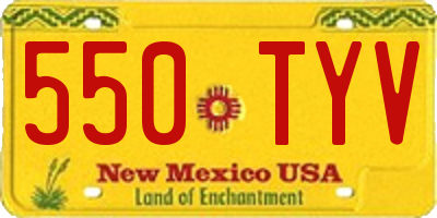 NM license plate 550TYV