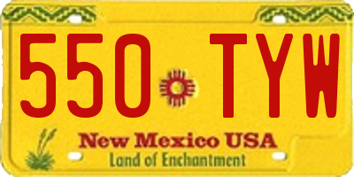 NM license plate 550TYW