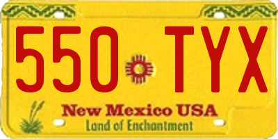 NM license plate 550TYX