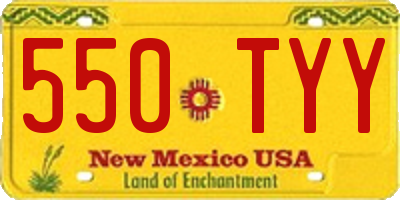 NM license plate 550TYY