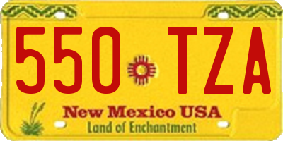 NM license plate 550TZA