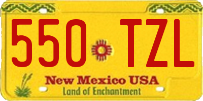 NM license plate 550TZL