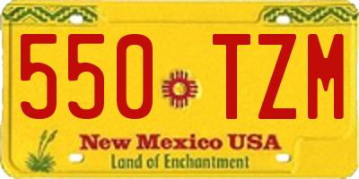 NM license plate 550TZM
