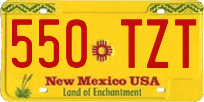 NM license plate 550TZT