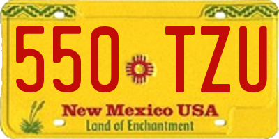 NM license plate 550TZU