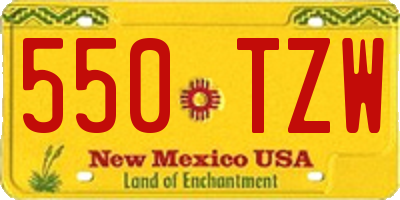 NM license plate 550TZW