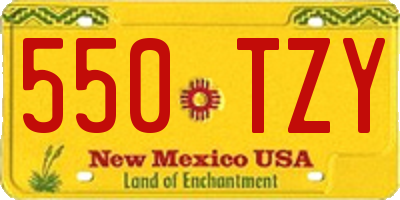 NM license plate 550TZY