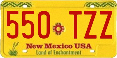 NM license plate 550TZZ