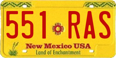 NM license plate 551RAS