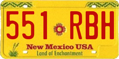 NM license plate 551RBH