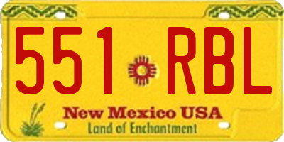 NM license plate 551RBL