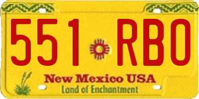 NM license plate 551RBO