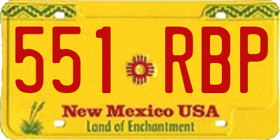 NM license plate 551RBP
