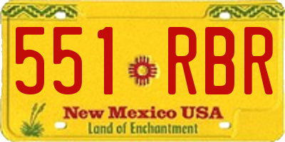 NM license plate 551RBR