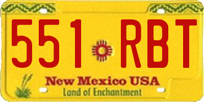 NM license plate 551RBT