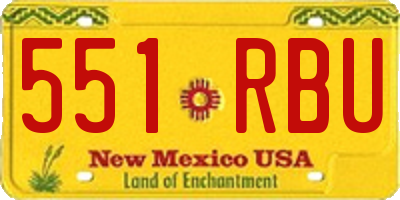 NM license plate 551RBU
