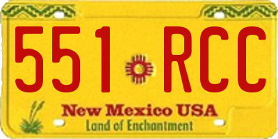 NM license plate 551RCC