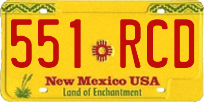NM license plate 551RCD