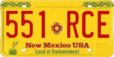 NM license plate 551RCE