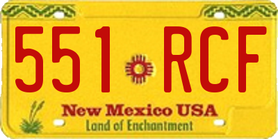 NM license plate 551RCF