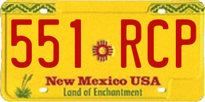 NM license plate 551RCP