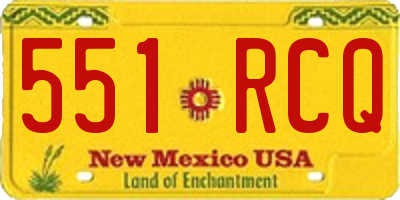 NM license plate 551RCQ