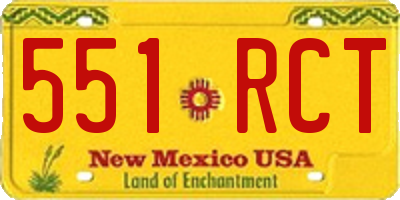 NM license plate 551RCT