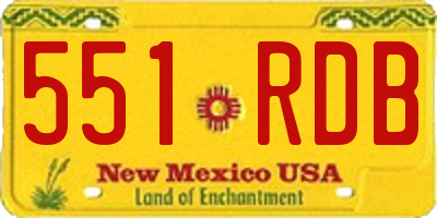 NM license plate 551RDB