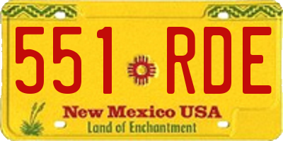 NM license plate 551RDE