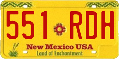 NM license plate 551RDH