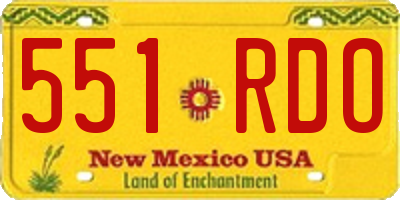 NM license plate 551RDO