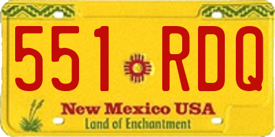 NM license plate 551RDQ