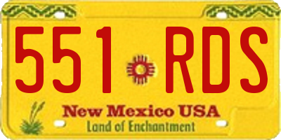 NM license plate 551RDS