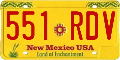 NM license plate 551RDV
