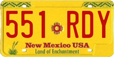 NM license plate 551RDY