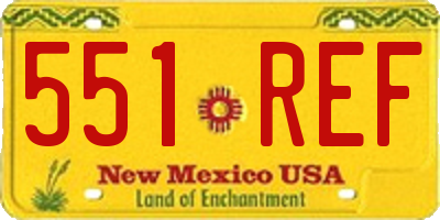 NM license plate 551REF