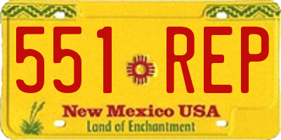 NM license plate 551REP