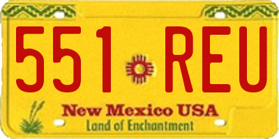 NM license plate 551REU