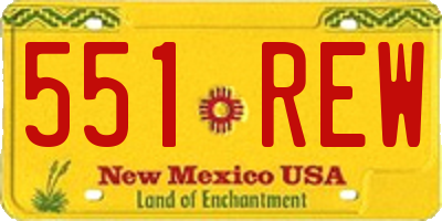 NM license plate 551REW