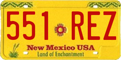 NM license plate 551REZ